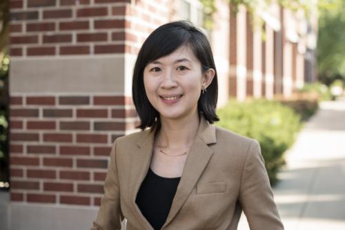 photo of wendy hsieh standing outside on Illinois campus