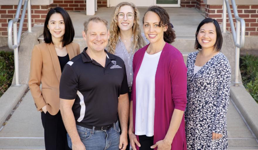 The team, from left: doctoral student Wan-Jung (Wendy) Hsieh; Brandon Meline, director of the Maternal and Child Health Division at the Champaign-Urbana Public Health District; doctoral student Marissa Sbrilli; and social work professors Karen Tabb and Tuyet-Mai Ha Hoang.