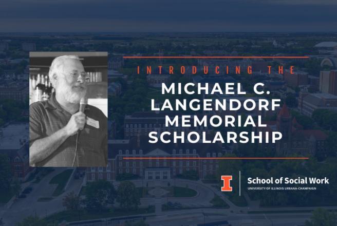image of Michael Langendorf and scholarship graphic
