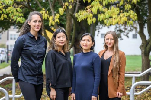 The team, from left: Tabb Dina, doctoral candidate B. Andi Lee, Hoang and Kaylee Lukacena, a research development manager with the Center for Social and Behavioral Science.