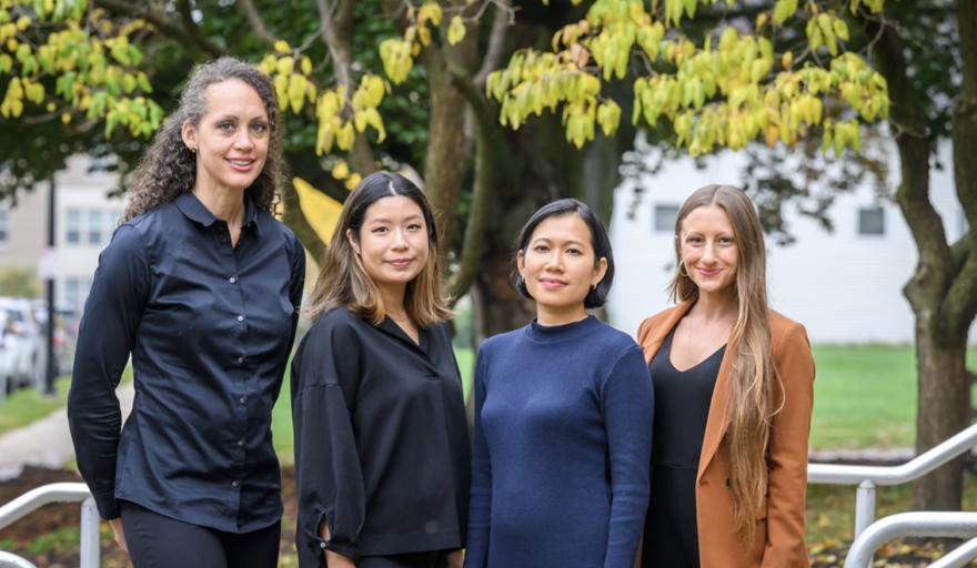 The team, from left: Tabb Dina, doctoral candidate B. Andi Lee, Hoang and Kaylee Lukacena, a research development manager with the Center for Social and Behavioral Science.