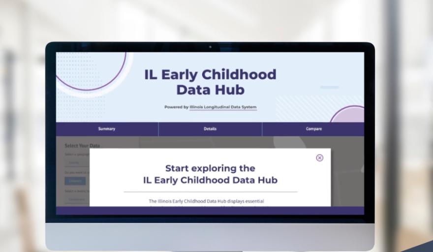 Early Childhood Data Hub website shown on computer screen