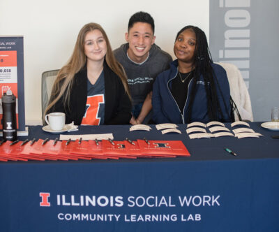 3 students at CLL table 