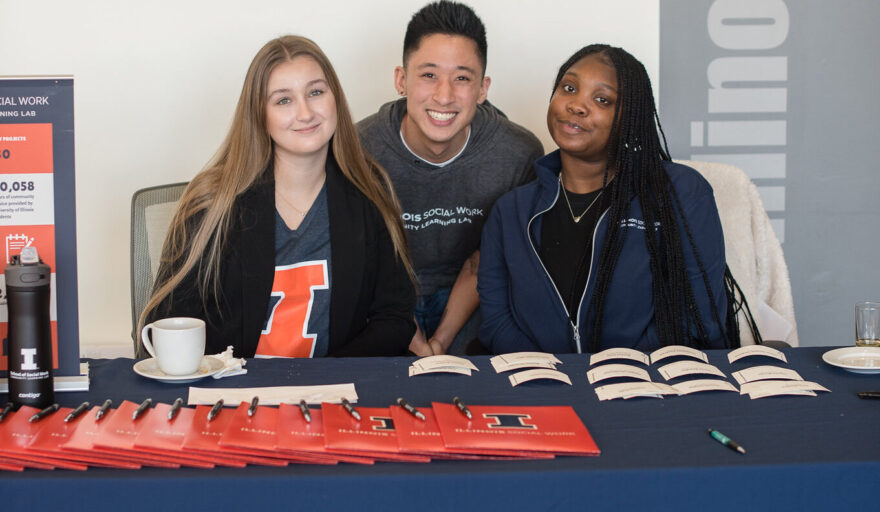 3 students at CLL table 